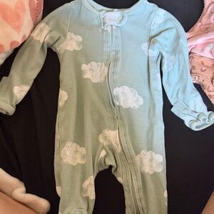 Carter's Green Cloud Print Footie